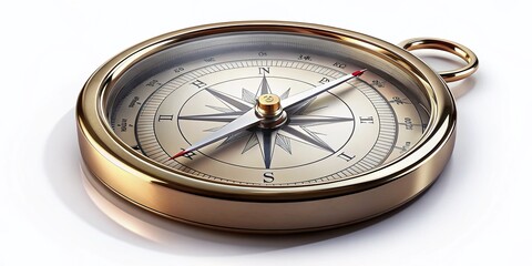 Compass Symbol on Clean White Background for Navigation and Travel Themes
