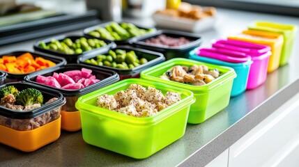 Colorful Meal Prep Area for Healthy Organization