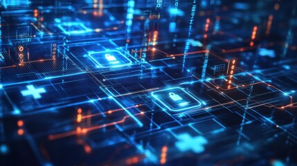 Fototapeta premium Cybersecurity in healthcare: Securing sensitive healthcare data from cyber threats
