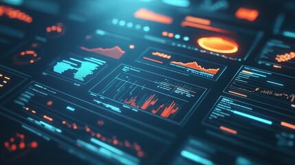 Obraz premium Futuristic Data Dashboard Visualization