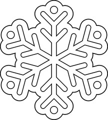 Gingerbread Snowflake Cookies outline vector.
kids coloring book svg.