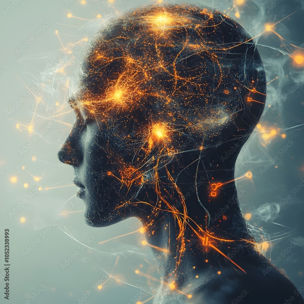 Poster a genetically enhanced individual using advanced telepathic abilities their brain functions visualiz