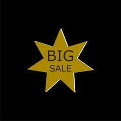 For sale sign icon. Big sale icon isolated on black background.