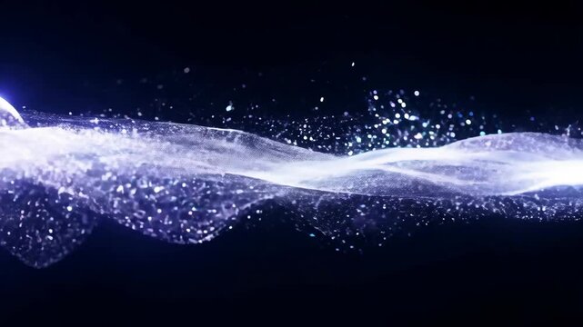 Sparkle stream against fully black background