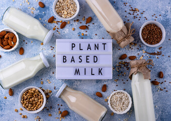Plant based vegan non dairy alternative milk