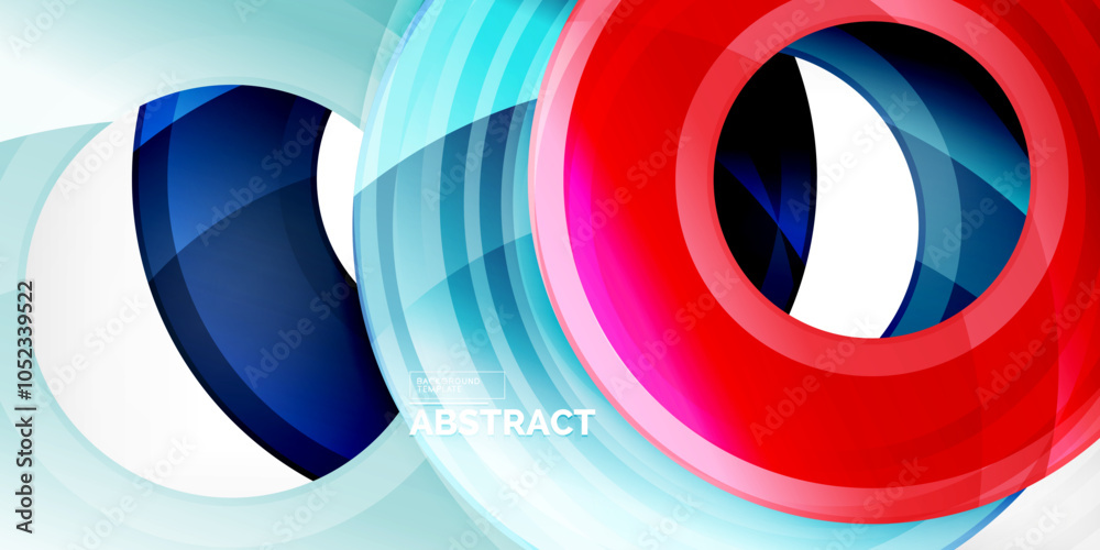 Aufkleber bright colorful circles with light effects. abstract background