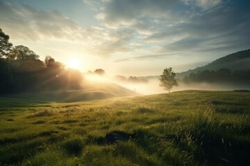 Obraz premium Nature grass sun landscape.