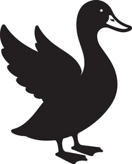 Fototapeta premium duck black vector icon, Black duck icon simple style vector, Duck Silhouette black clipart,
