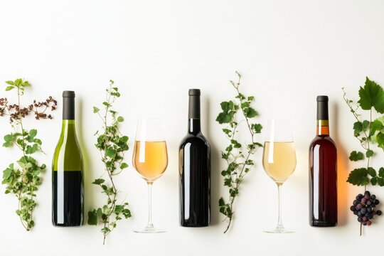 Organic wine biodynamic practices, a selection of organic wines produced using biodynamic farming methods, emphasizing their deep connection to the earth and natural wine-making processes,