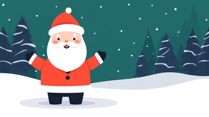 Naklejka premium Merry Christmas Cartoon Santa Claus Illustration