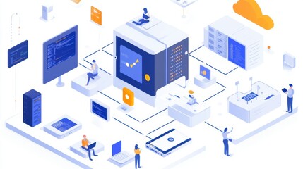 Obraz premium IoT data management: Managing and storing large amounts of data from IoT devices in cloud systems