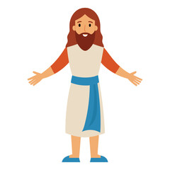 full body christ on white background