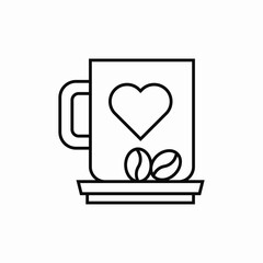 love coffee mug icon sign vector