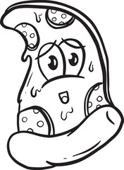 Cartoon Pizza Character Cheese and Pepperoni Slice Illustration