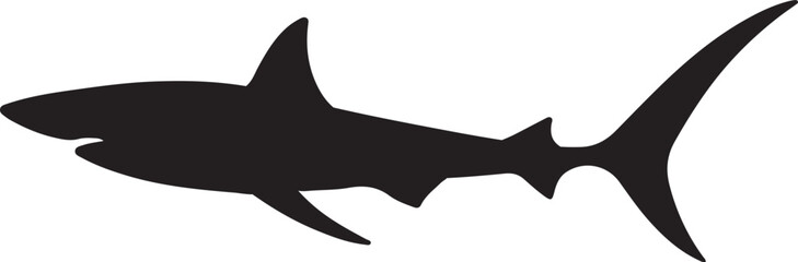 shark fish icon or logo silhouette vector art illustration