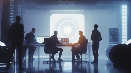 Group of People in a Modern Office Environment