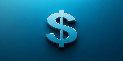 Fototapeta premium Dollar symbol or sign on blue background
