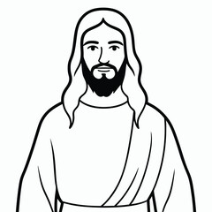 full body christ on white background