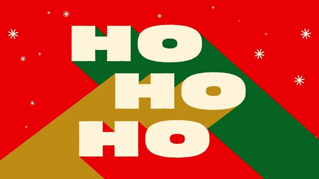 Animation of Ho Ho Ho text. Sound of Santa Claus's laughter motion. Intro transition with alpha. Scribble effect.