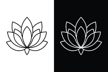 Lotus flower logo. Vector illustrations isolated on white background.