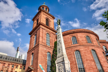 Fototapeta premium Frankfurt, Germany - July 29, 2024: St. Paul's Church in the old town in Frankfurt 