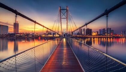 Fototapeta premium Puente sobre la la ciudad, estampa de viaje