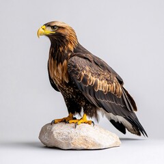Fototapeta premium Cute Eagle with a Soft Smile on a Tiny Rock