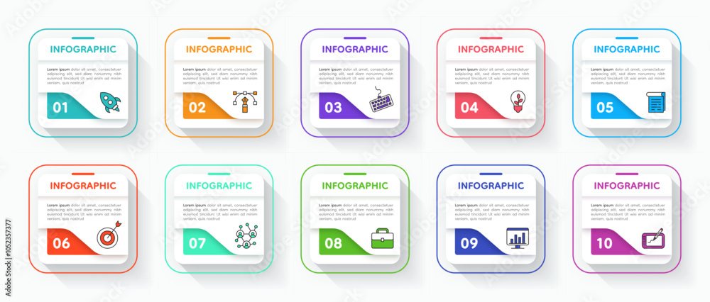 Poster Infograph elements. Step chart. Info banner layout with graphic diagrams. Workflow strategy scheme. Information graph from analysis to goal. Business presentation timeline vector design