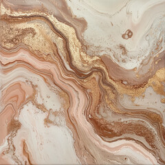 Marble-Inspired Fluid Art in Warm Earthy Tones with Gold Accents