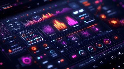 Fototapeta premium Vibrant Digital Countdown Interface for Holiday Online Shopping Deals