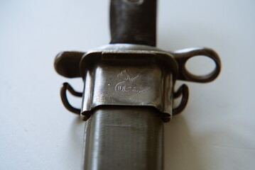 Closeup of a 1943 US Soldier's WWII Bayonet