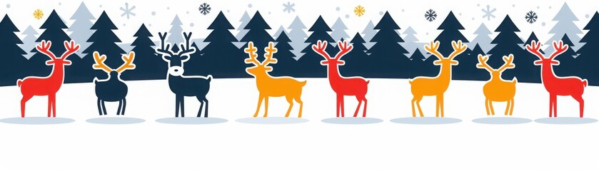 Fototapeta premium Whimsical Reindeer in Pastel Colors with Antlers