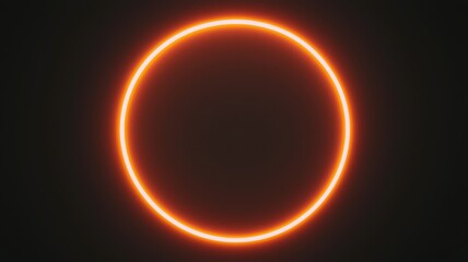 Obraz premium Bright circular outline symbolizing an annular solar eclipse, casting an intense orange glow against a black background.