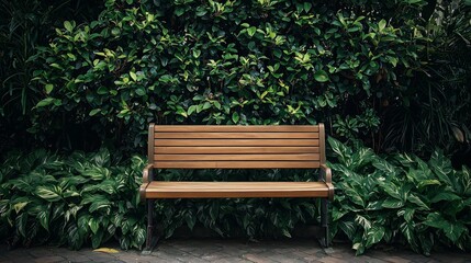 Empty park bench surrounded by greenery, symbolizing a peaceful environment in senior living.