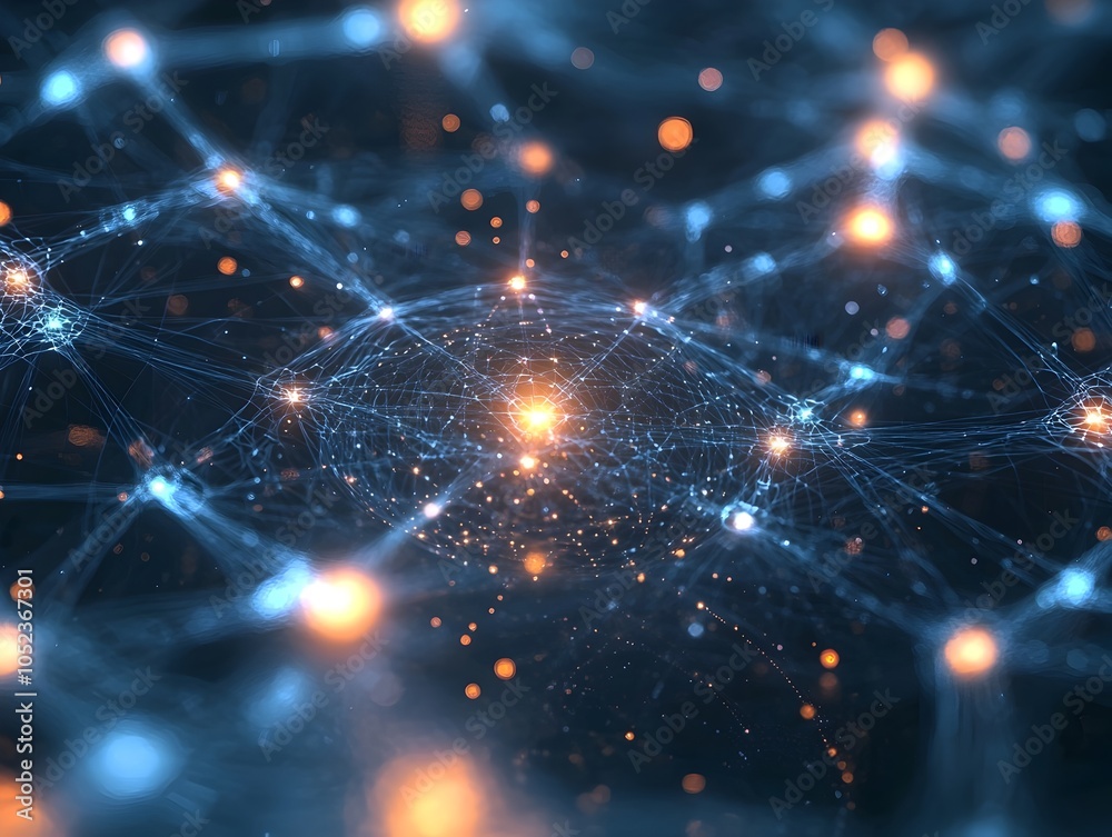 Poster quantum internet concept multidimensional network transmitting information across dimensions
