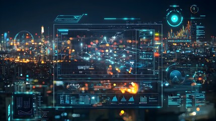 Smart Grid Dashboard in City Command Center Showcasing Energy Demand Renewable Inputs and Battery Storage on 3D Map