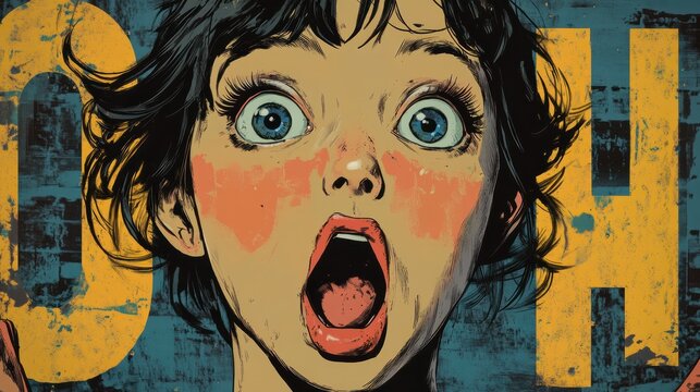 OH sign comic book style contrast