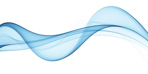 Wave swirl swoosh blue teal color flow Sea water wave air wind dynamic undulate curve line.Smooth swirl design vapor sound wave isolated on white background Transparent veil texture