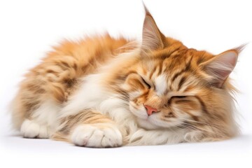 Fototapeta premium Cat maine-coon sleeping mammal animal.