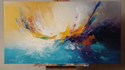 Abstract Oil Painting with Vibrant Colors