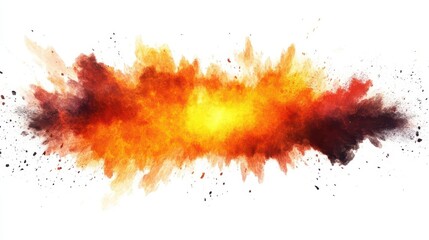 dynamic explosion rendered as a dramatic border design, isolated on a stark white background, emphasizing energy and impact in a bold visual statement