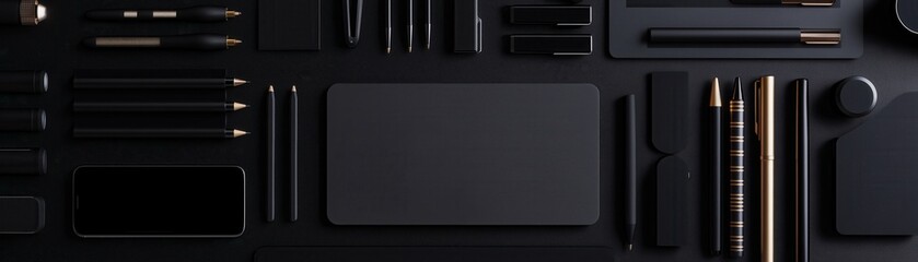 Naklejka premium A dark, textured surface featuring various electronic components with differing shapes and sizes, emphasizing technology and intricate design.