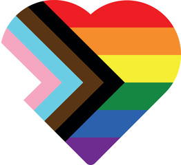 Heart shaped flag of the organization of PROGRESSIVE PRIDE MOVEMENT