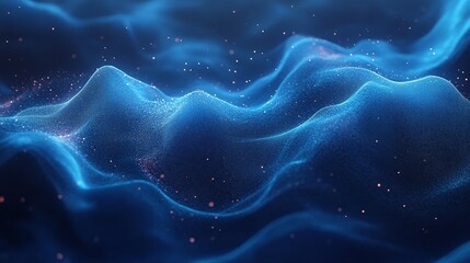 abstract digital connectivity represented through line waves, business graph waves, and technology graph with a cyber network grid and connected particles for a futuristic design