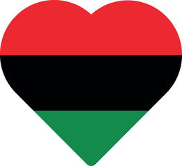 Heart shaped flag of the organization of PAN AFRICAN MOVEMENT