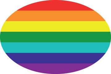 Oval shaped flag of the organization of LGBTQ+ PRIDE MOVEMENT