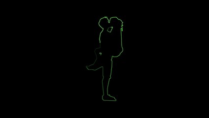 Romantic Couple Silhouette.love , affection, romanticcouple ,relationhip,counjugal life romance neon couple kiss image on black background.