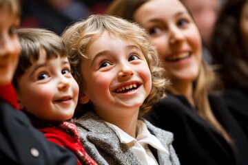 Obraz premium Parents Cheering for Child During School Play Event