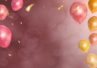 Balloon celebration card banner template