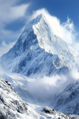 Fototapeta premium Snowy beautiful mountains wallpaper